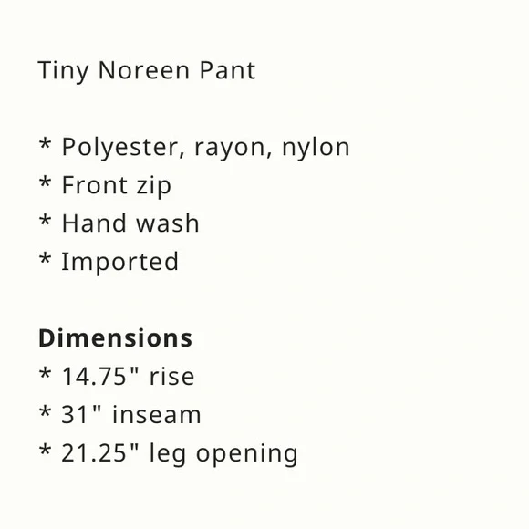 Anthropologie Tiny Noreen pants 👖 NWT